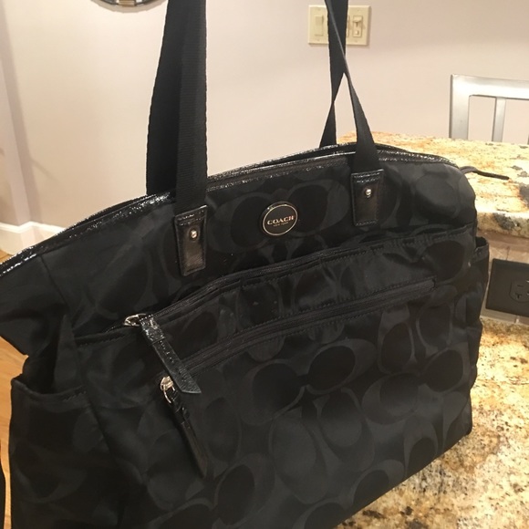 black coach diaper bag